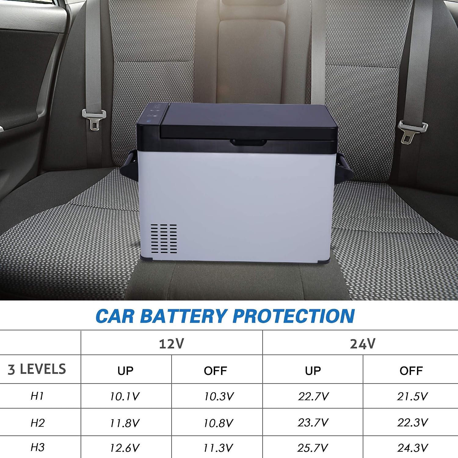 52-Quart Portable Refrigerator Freezer, 2 IN 1, -7.6°F to 68°F Quick Cooling 12V Portable Car Refrigerator with LCD Display for Home, Shockproof Large Cooler for Outdoor RV Camping Travel, One Door