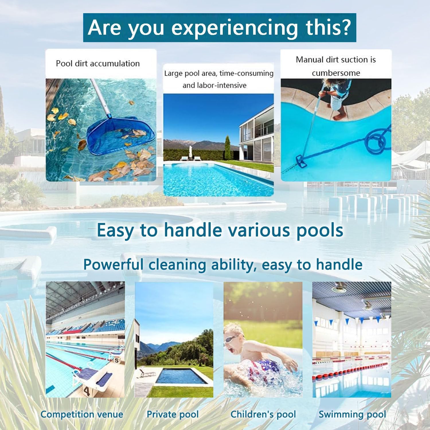 Pool S-urface Cleaning Robots with Dual Charging Mode (Solar/Adapter), App Control, Cordless Auto-Cleaning, for All Swimming Pool Sur-face, 2 Charging Options