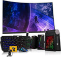 TechMagnet CyberCube Mini PC Bundle, Intel Core i5, 16GB RAM, 512GB SSD, 24 Inch Curved Monitor, RGB Kit, Webcam, Windows 11 Pro (Renewed)