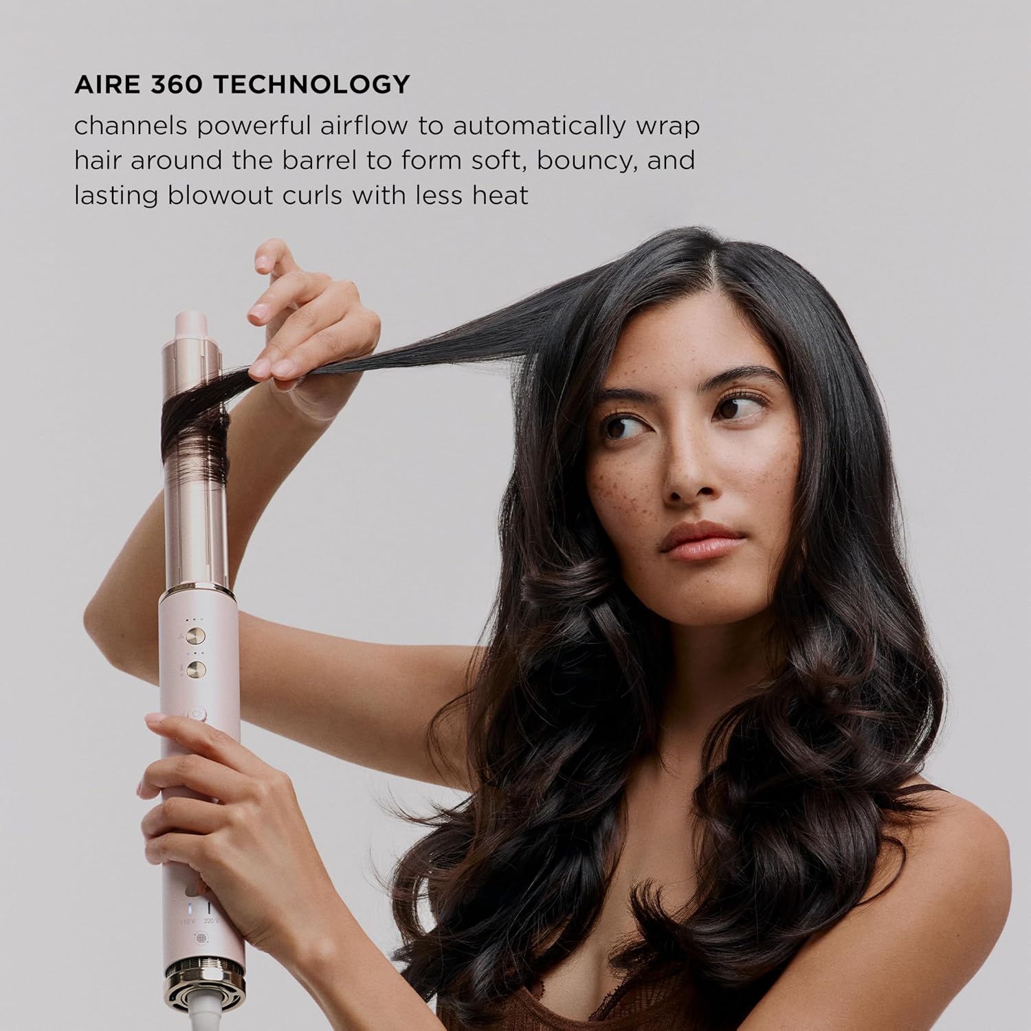 Aire 360 Ceramic Dual Voltage Air Styler Blowout Kit with Curling Attachments, Oval Brush & Drying Concentrator | Fast, Healthy Blowouts and Long-Lasting Curls | for All Hair Types
