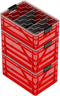 SIDIO CRATE Pro Pack - Two Full Size and One Half Size SidioCrate, Stackable Outdoor Organizer Storage Bins with Clear Lid and Dividers