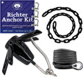 Greenfield Richter Boat Anchor Kit, Professional, Includes Spike River Anchor, 100' Anchor Rope, and Coated Anchor Chain. for Rivers, Lakes, Sand, Mud, and More