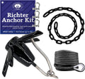 Greenfield Richter Boat Anchor Kit, Professional, Includes Spike River Anchor, 100' Anchor Rope, and Coated Anchor Chain. for Rivers, Lakes, Sand, Mud, and More