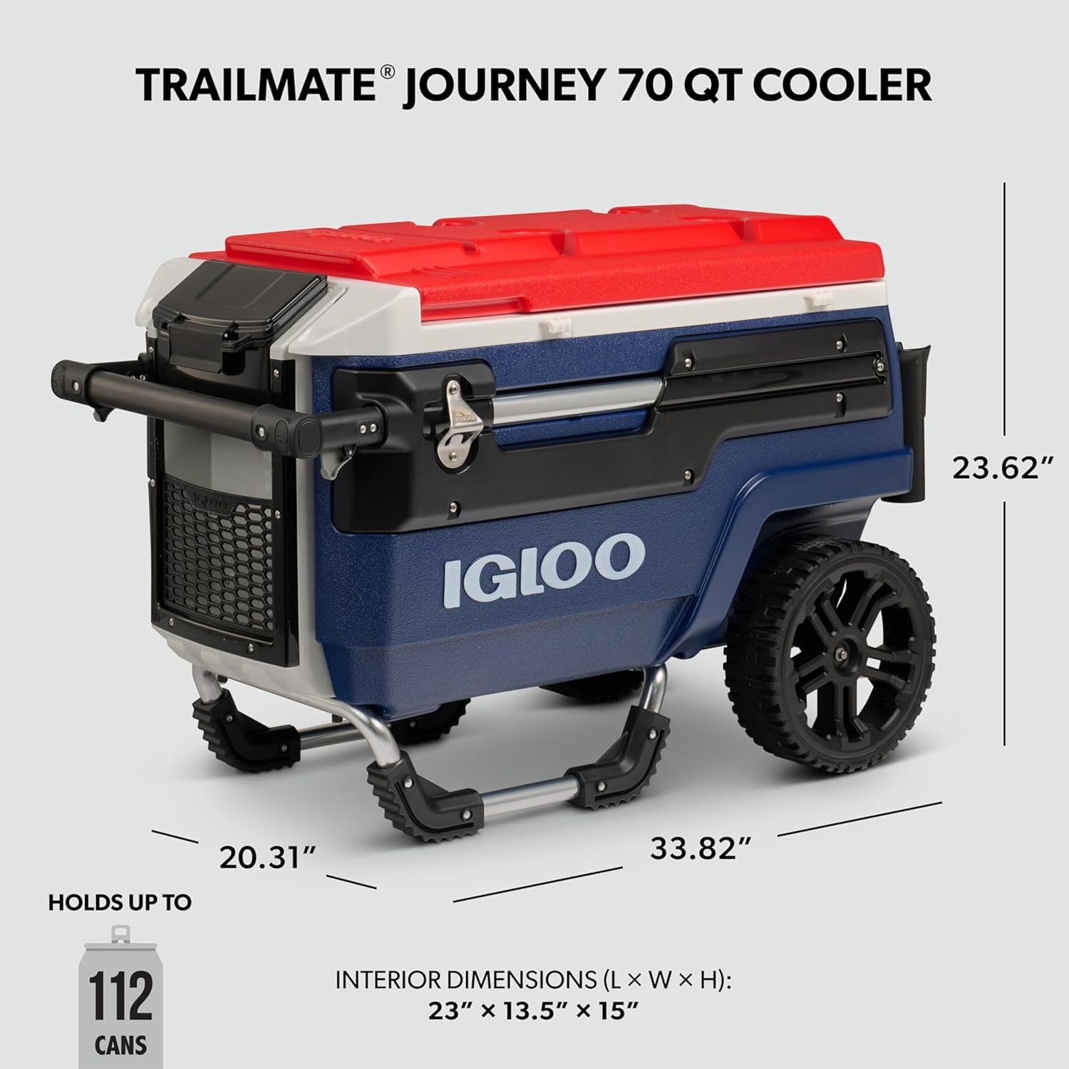 Igloo Trailmate Journey 70Qt Wheeled Cooler | Insulated Hard Shell Ice Chest