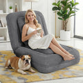 Human Dog Bed, Lazy Sofa Couch, Plush Floor Gaming Chair,5 Adjustable Position, sit, Sleep, fold, Suit to Put in Bedroom, Living Room,Space Saving Design (Gray)