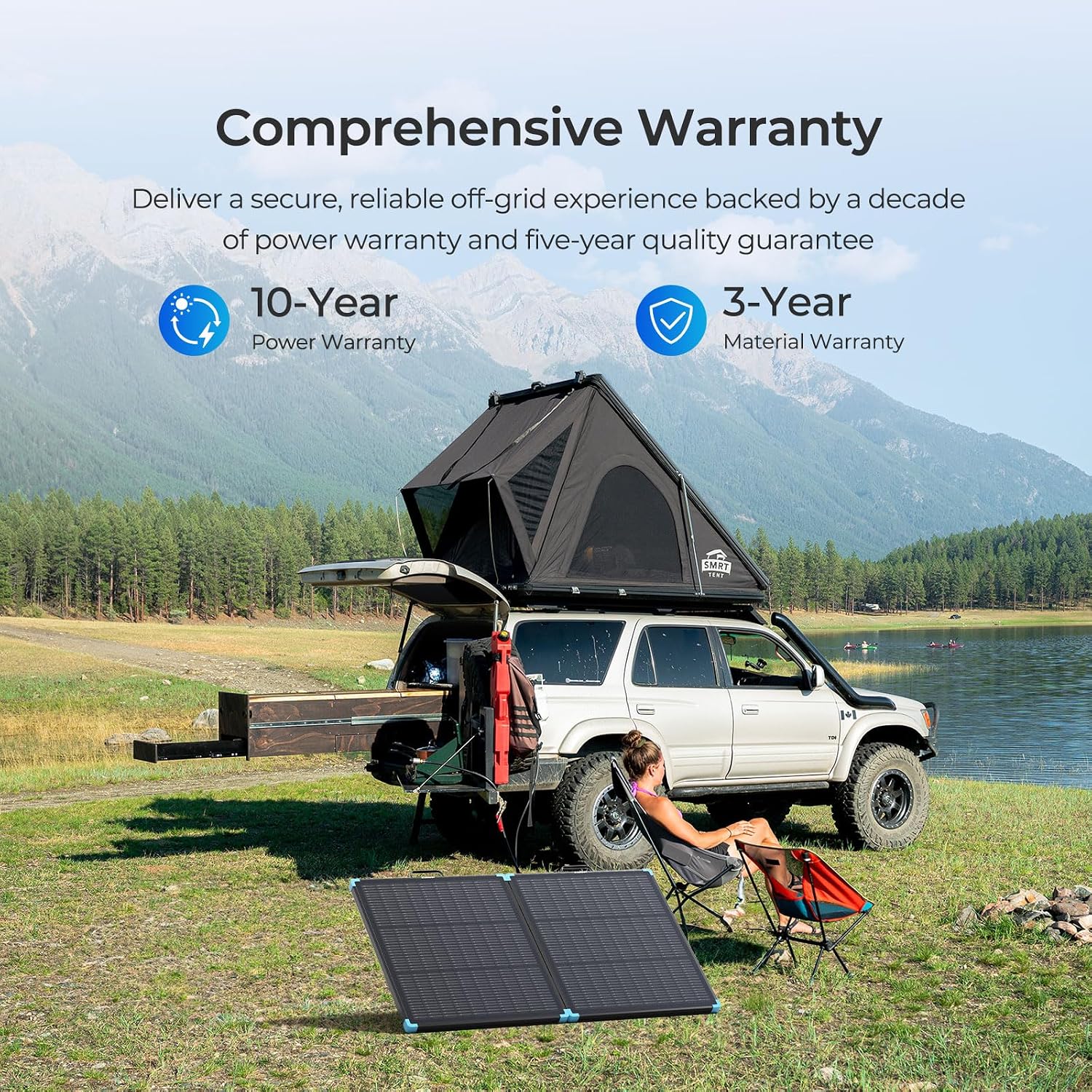 Renogy 100 Watt Solar Panel Suitcase, N-Type 100W Portable Foldable Solar Panels, 25% High Efficiency with 19% Lighter, Fast Setup with Kickstands, IP67 Waterproof for RV, Camping, Off-Grid, Blackouts