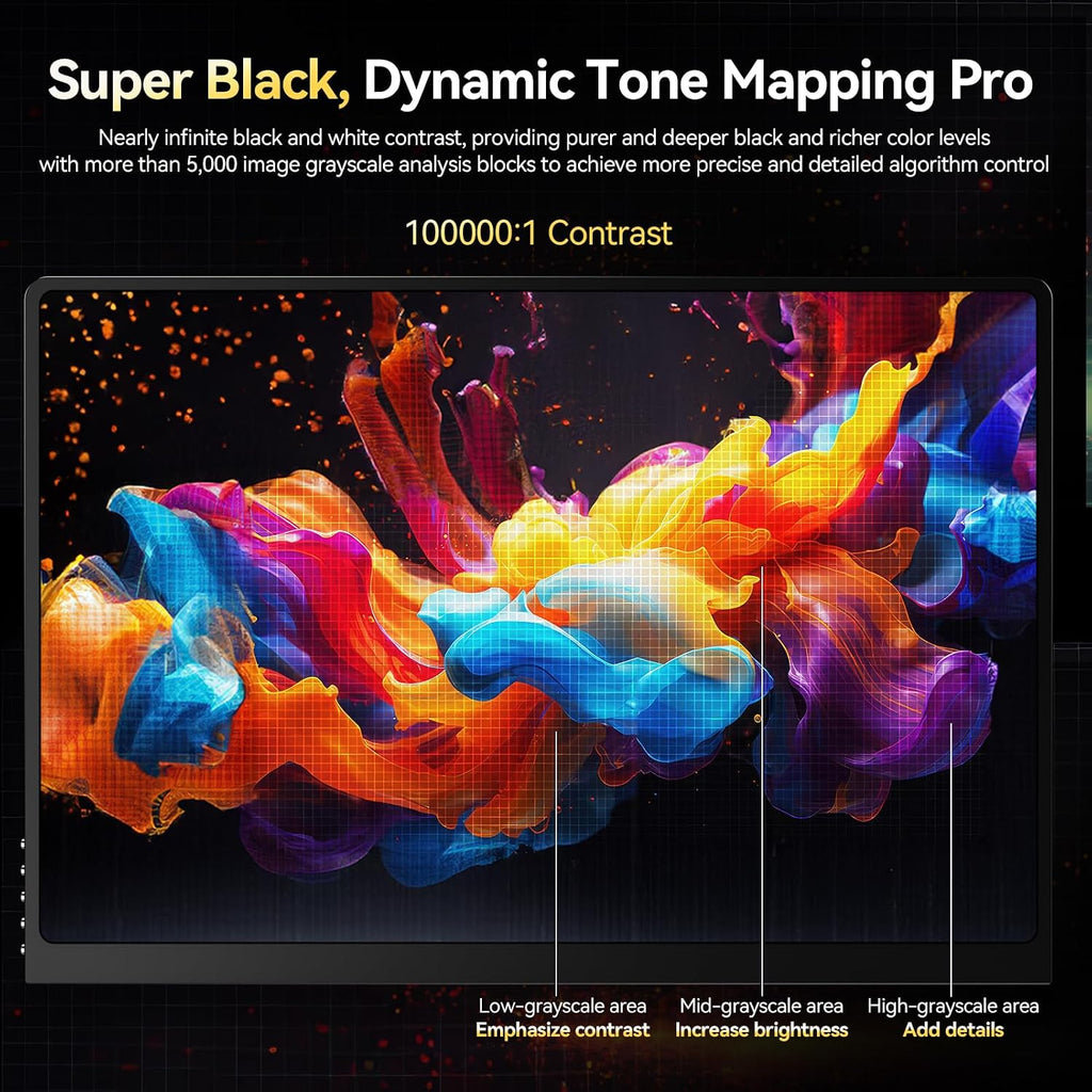 UPERFECT OLED Portable Monitor 16', 3K 2880x1800 | 120Hz | 0.1ms Portable Gaming Monitor, 500 Nits |100% DCI-P3 | 100000:1 Contrast | Ultra-Slim Design for Laptop Mini PC Phone Game Consoles Ucolor O2