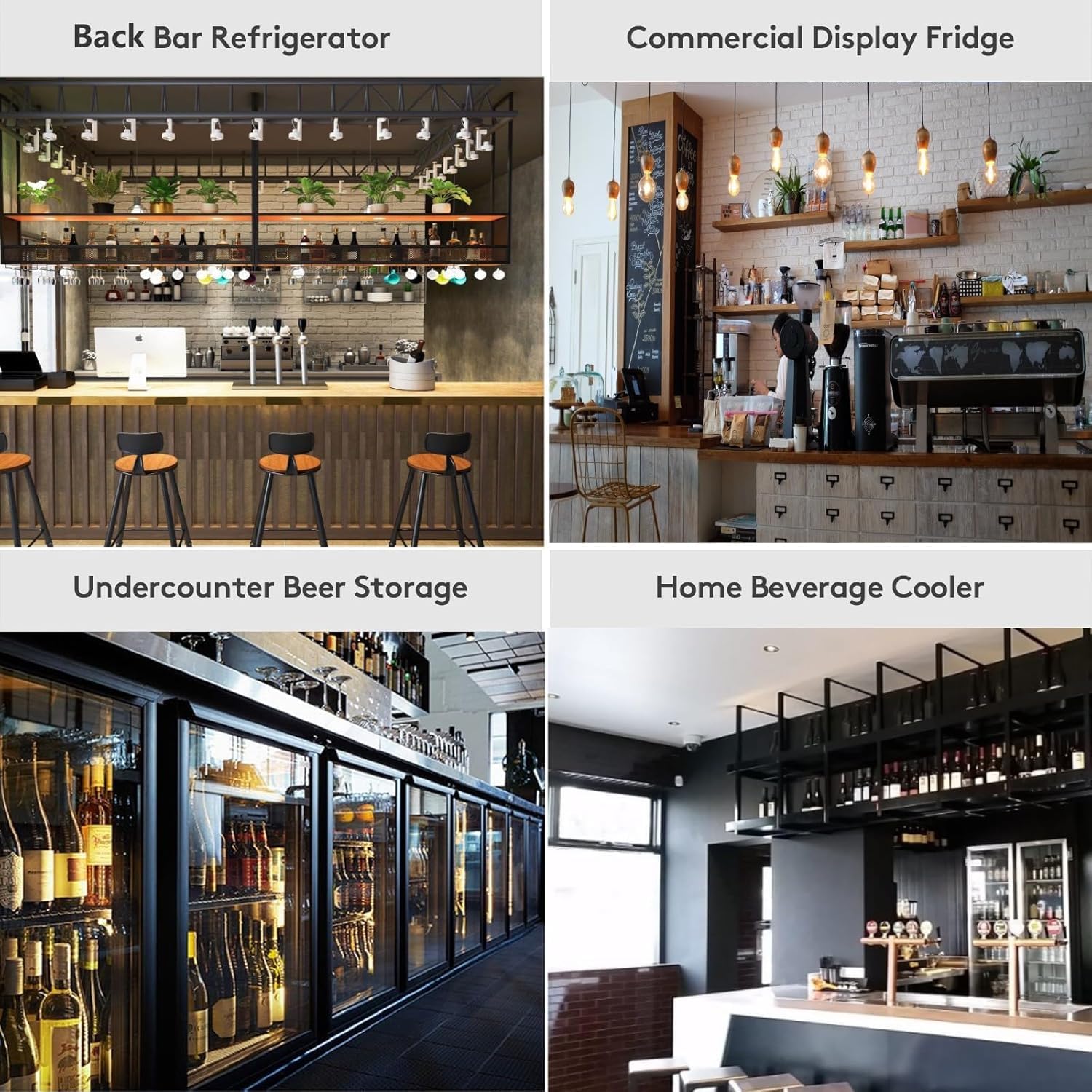 BODEGA BODEGACOOLER Commercial Bar Cooler With 3 Glass Doors,11.4 Cu.Ft Under Counter Beverage Refrigerator,Back Bar Refrigerator,Commercial Display Drink Fridge,LED Lighting Beer Wine Soda Drinks