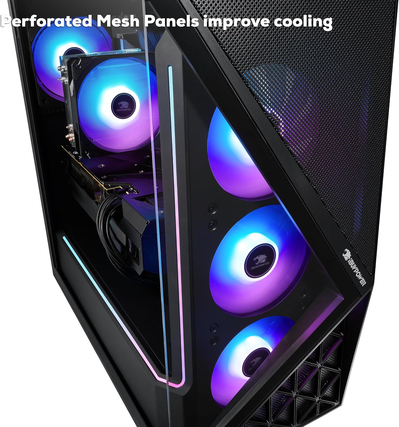 iBUYPOWER Slate Black Gaming PC Desktop Computer AMD Ryzen 5 8400F CPU, NVIDIA GeForce RTX 5060Ti 8GB GPU, 16GB DDR5 RGB 5200MHz RAM, 1TB NVMe SSD, Windows 11 Home, Keyboard, Mouse - SBA5N56T01