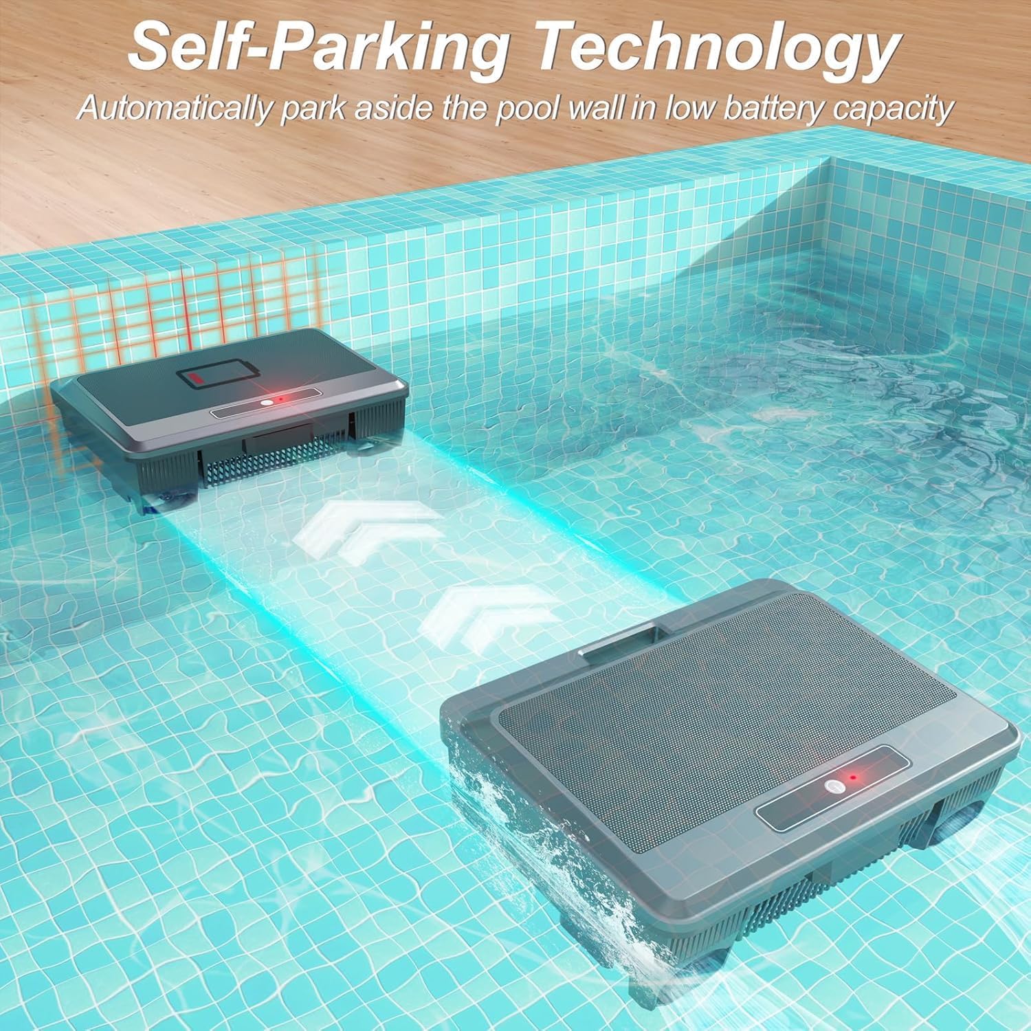 Solar Powered Pool Skimmer Fully Automatic Smart Water Surface Cleaning Robot 12-Hour Battery Life Obstacle Avoidance Durable Dual Comprehensive Cleaning