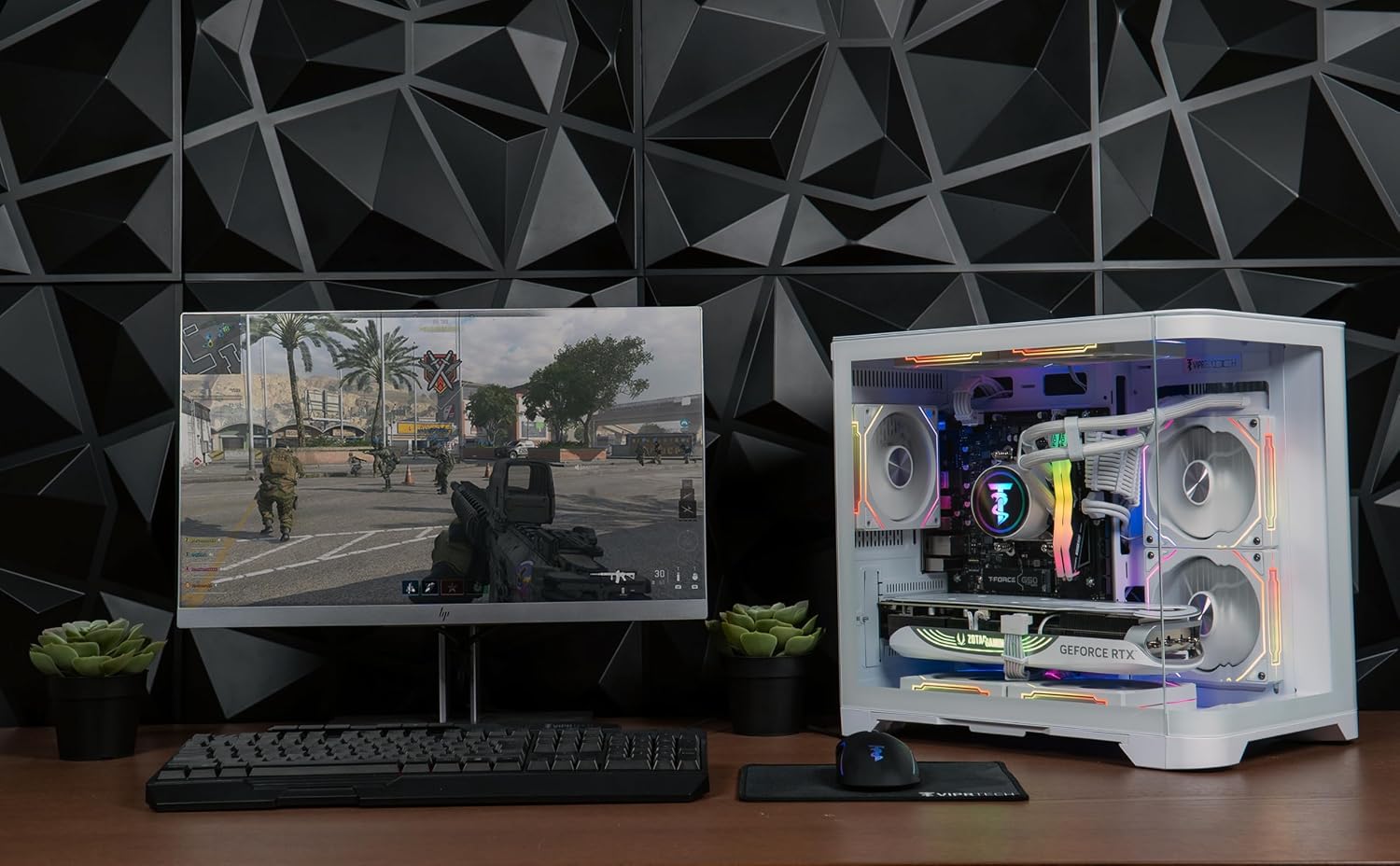 ViprTech Reaper 4.0 Gaming PC - AMD Ryzen 7 8700F (5.0Ghz Liquid Cooled), RTX 5070 12GB, 32GB DDR5 RAM, 2TB NVMe SSD, 800W Gold, VR-Ready, WiFi BT, Win 11, Desktop Computer Prebuilt, White