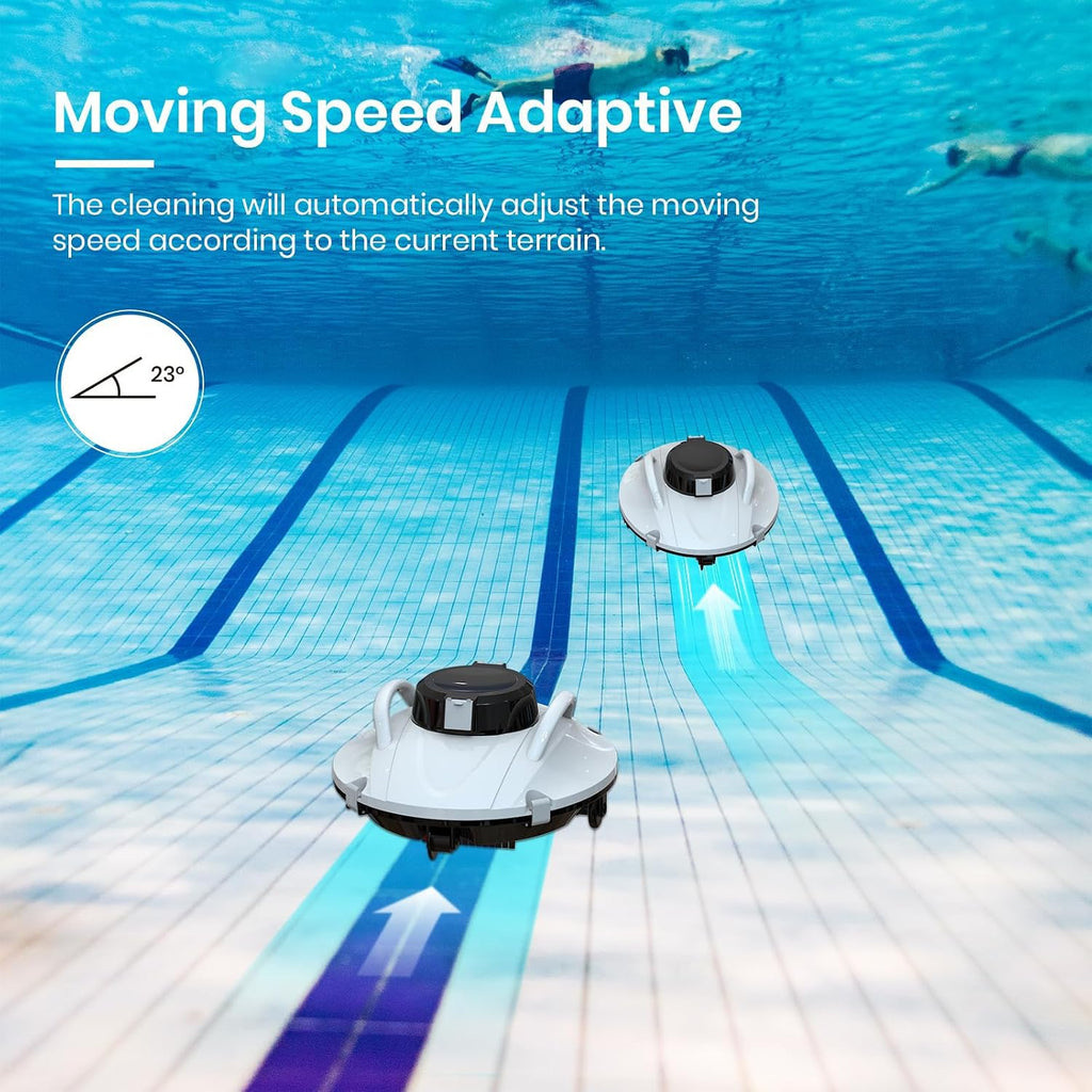 Cordless Robotic Pool Cleaner, Smart Home Pool Cleaning Robot, Self-Parking Above Ground Pool Vacuum, For In Ground Pools Up To 800 Sq.Ft