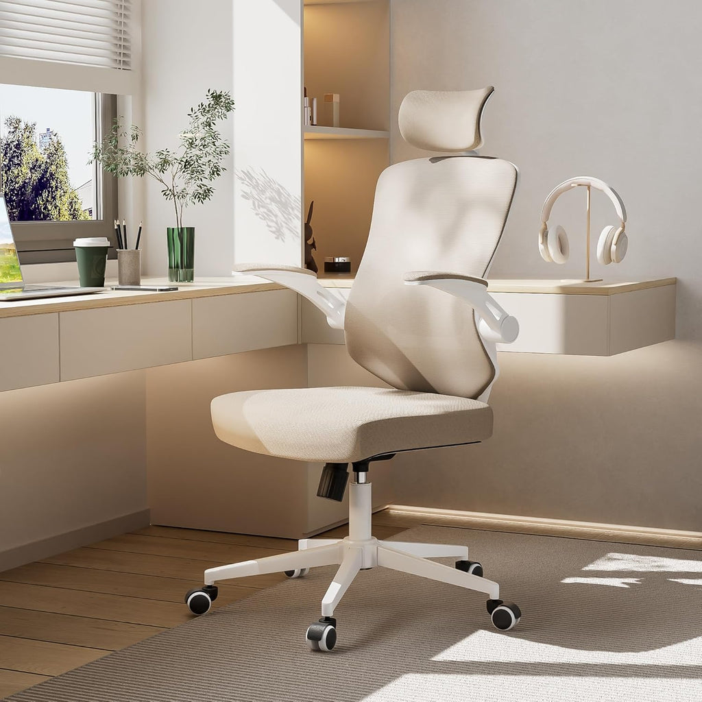 balmstar Ergonomic Office Chair Desk Chair - Mesh Computer Chair with 360° Swivel Wheels, Adjustable 90-130° Recline & Lumbar Support for Home Office, Supports up to 350lbs