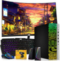 TechMagnet HP Carbon Black Cobra Edition RGB Gaming Desktop PC,Intel Core i7,16GB DDR4 RAM,512GB SSD,GT 1030 Graphics Card,24 Inch Curved Monitor,RGB Kit,Webcam,Windows 11 (Renewed)