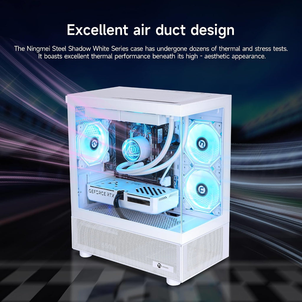 NINGMEI Performance Gaming Desktop PC – AMD Ryzen 7/9 CPU, RTX 50 Series GPU, 32 GB DDR5 RAM, 2 TB NVMe SSD, Windows 11 Pro – VR Ready, Ray Tracing, USB-C, Wi-Fi 6 – Fast Load, Smooth 4K Gaming