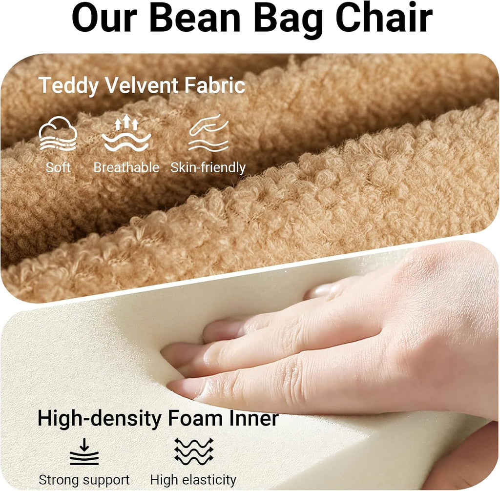 Giant Bean Bag Chair for Adults, Comfy Chair for Bedroom, Memory Foam Chair Reading Chairs for Living Room, Lounge Chair Indoorg, Floor Couch with Meditation