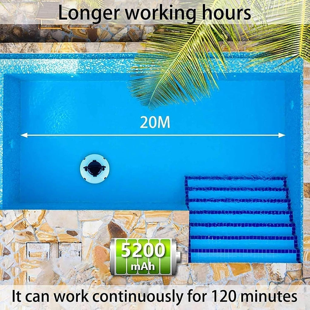 Smart Swimming Pool Cleaners, Pool Cleaning Robot Completely Automatic Swimming Pools with Improved Ultrafine Filters Ideal for Pool Surfaces Up to Green, White