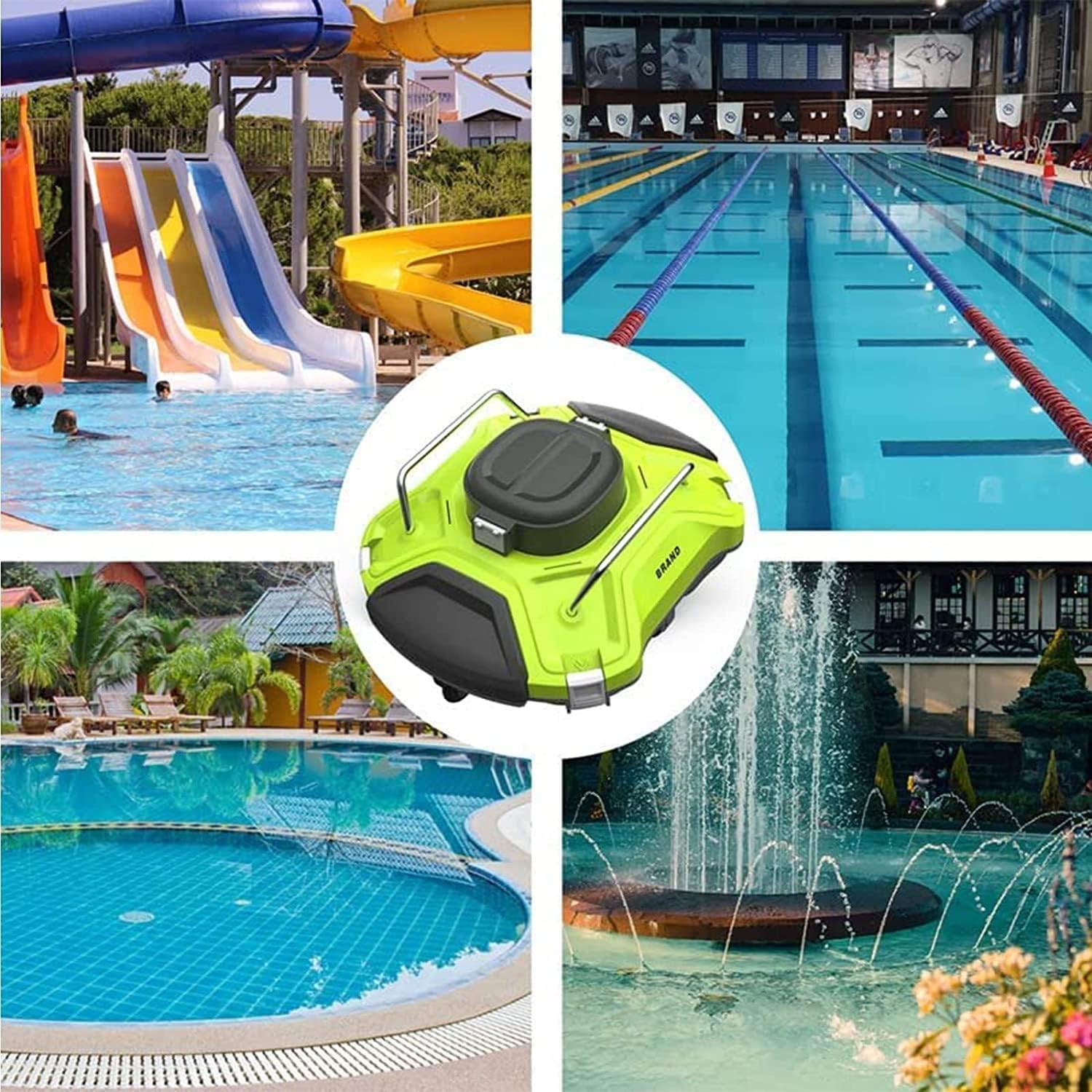 Automatic Cordless Pool Cleaning Robot,Dual-Motor, Self-Parking, Pool Cleaning Equipment Swimming Pool Vacuum Cleaning Robotic Rechargeable