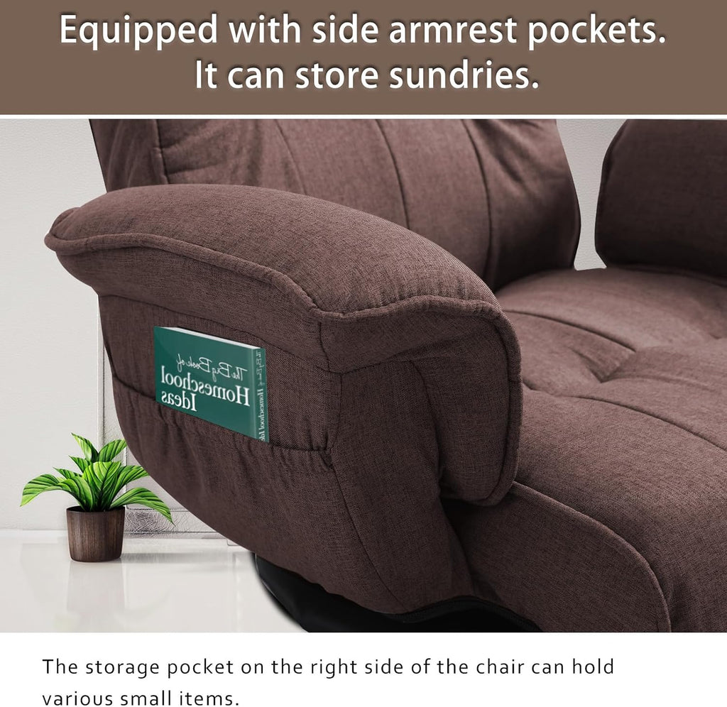 360 Degree Swivle Adjustable Floor Chair, Chaise Lounge Indoor, Folding Lazy Sofa with Armrests and Side Pocket Adults Gaming Chairs for Living Room, Bedroom Factory Price 201 (CO)