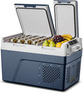 Feelfunn 12 Volt Refrigerator Electric Cooler - 40QT(38L) Dual Zone Portable Fridge, Car Fridge -4℉~68℉, Car Refrigerator 12/24V DC 100-240V AC, Portable Freezer for Travel Camping RV Home - Blue