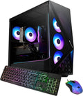 iBUYPOWER Slate Black Gaming PC Desktop Computer AMD Ryzen 5 8400F CPU, NVIDIA GeForce RTX 5060Ti 8GB GPU, 16GB DDR5 RGB 5200MHz RAM, 1TB NVMe SSD, Windows 11 Home, Keyboard, Mouse - SBA5N56T01