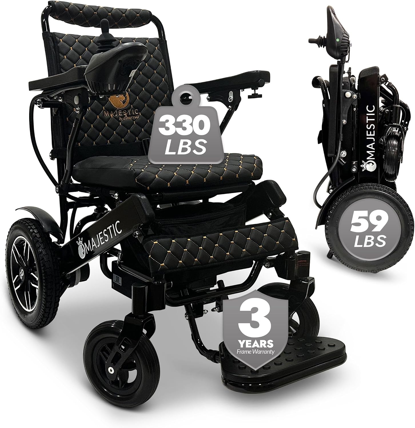 Lightweight Electric Wheelchair for Adults – Remote Controlled Foldable Power Chair – Portable Travel Mobility Aid