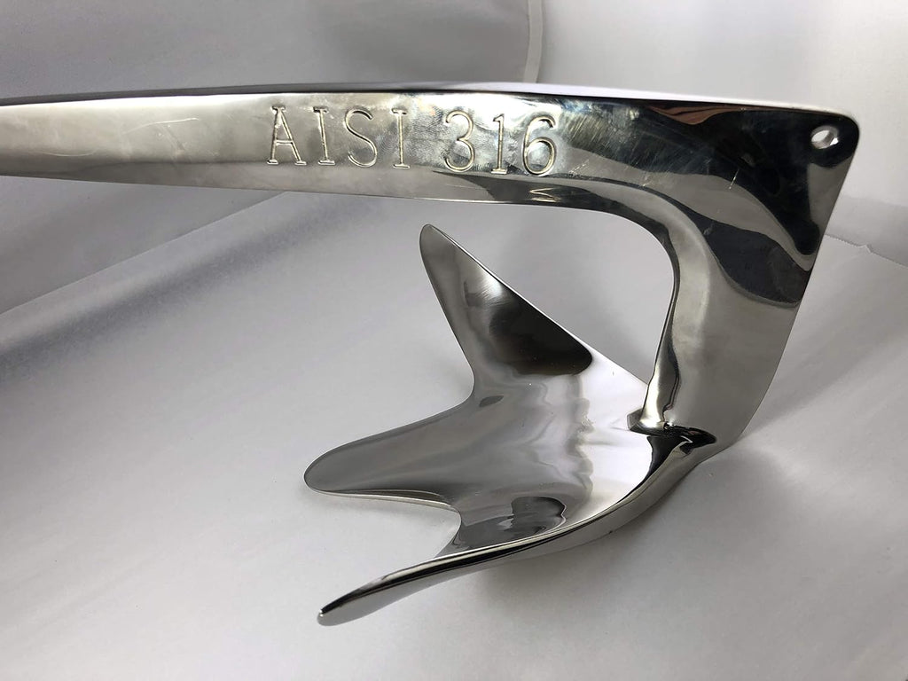 US Stainless Stainless Steel 316 Bruce Claw Force Anchor 11lbs (5kg) Marine Grade Polished