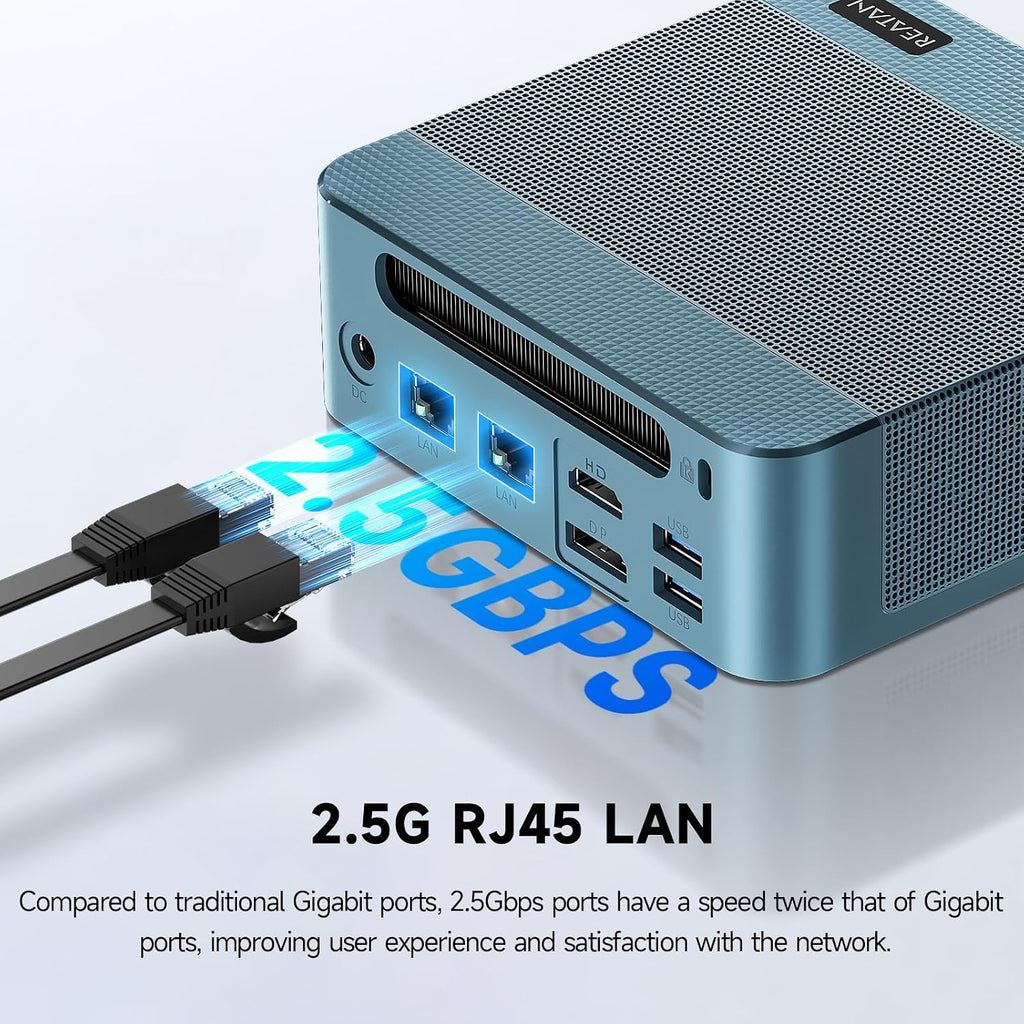 Reatan S8 Intel Mini PC Core i9-12900H(14C/20T,Turbo 5.0GHz), 32GB DDR5 1TB PCle4.0x4 SSD 11 Pro Gaming PC, Thunderbolt 4 Triple Display Mini Desktop Computers, Dural 2.5Gbps LAN, WiFi6/BT5.2