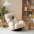 Teddy 360° Swivel Floor Gaming Sofa Chair - Beige | Adjustable Head & Waist Support, Padded Cushion, Folding Gaming Lounge Chair with Armrests & Phone Holder | Home Office