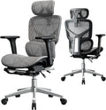 Opiesit Office Chair with 3D Adjustable Lumbar Support,Ergonomic Computer Chair,Adjustable Headrest and Armrests, 400lbs Capacity,Tilt-Swivel,Premium Mesh Desk Chair for Office,Home & Gaming (Grey)