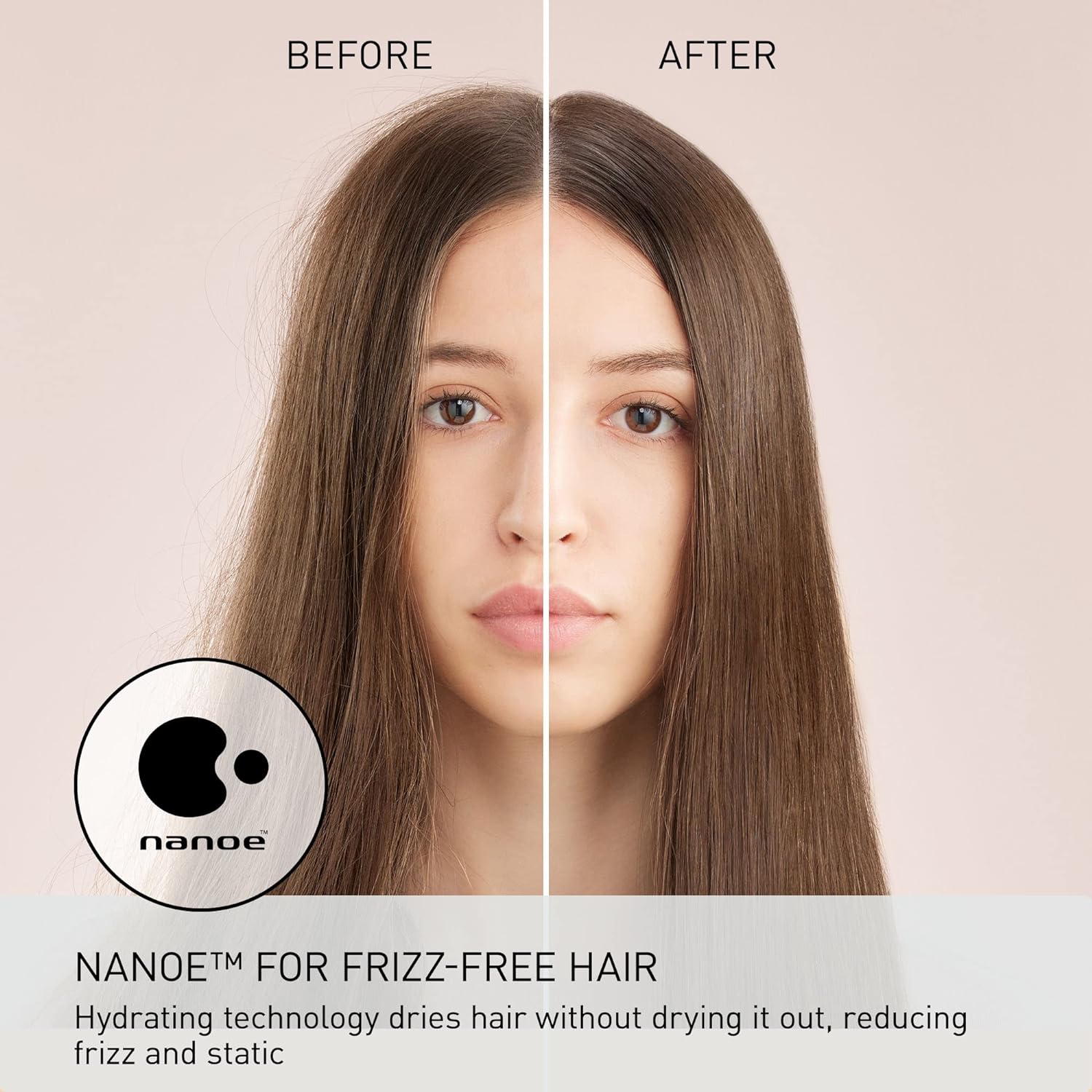 Panasonic nanoe Compact Hair Dryer EH-NA2C-W (White) - Japanese Nanoe Techonology, Foldable Travel Blow Dryer with Oscillating Quick Dry Nozzle, 1400W Lightweight Portable Hair Dryer, Anti-Frizz