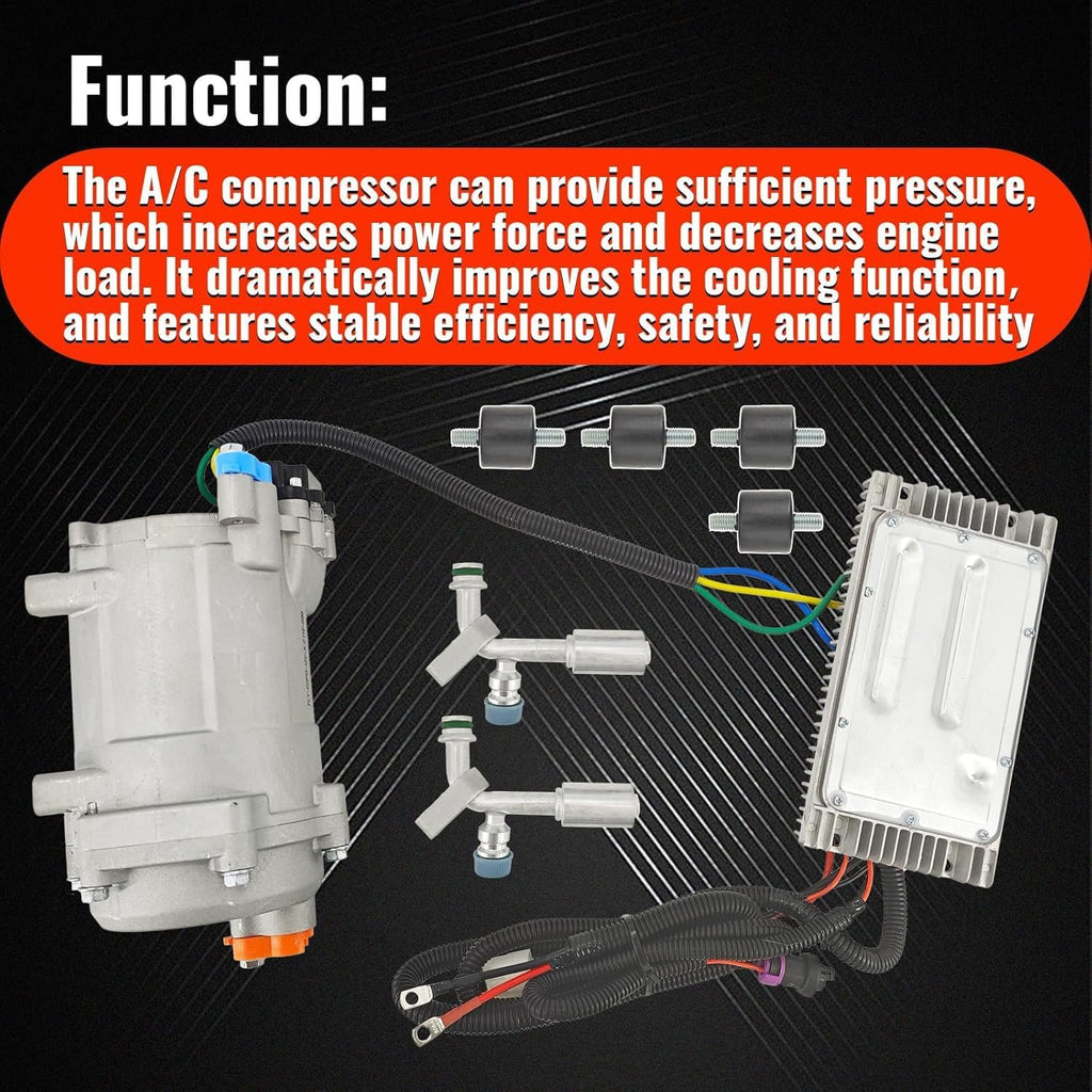 12V Auto Compressor Universal AC Electric Compressor 20cc/r Air Conditioner Compressor AC.100.3851 for R134a Compatible with RVs, Campers, Buses & Trucks
