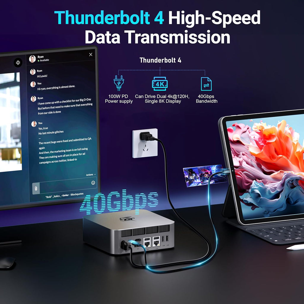 Beelink GTi13 Mini PC, Intel Core-i9 13900HK(14C/20T,Up to 5.4GHz), 32GB DDR5 1TB SSD, Mini Computer Support Thunderbolt 4/PCle×8 Slot/WiFi6/2.5G LAN/Triple Display，Home/Office Mini Computer