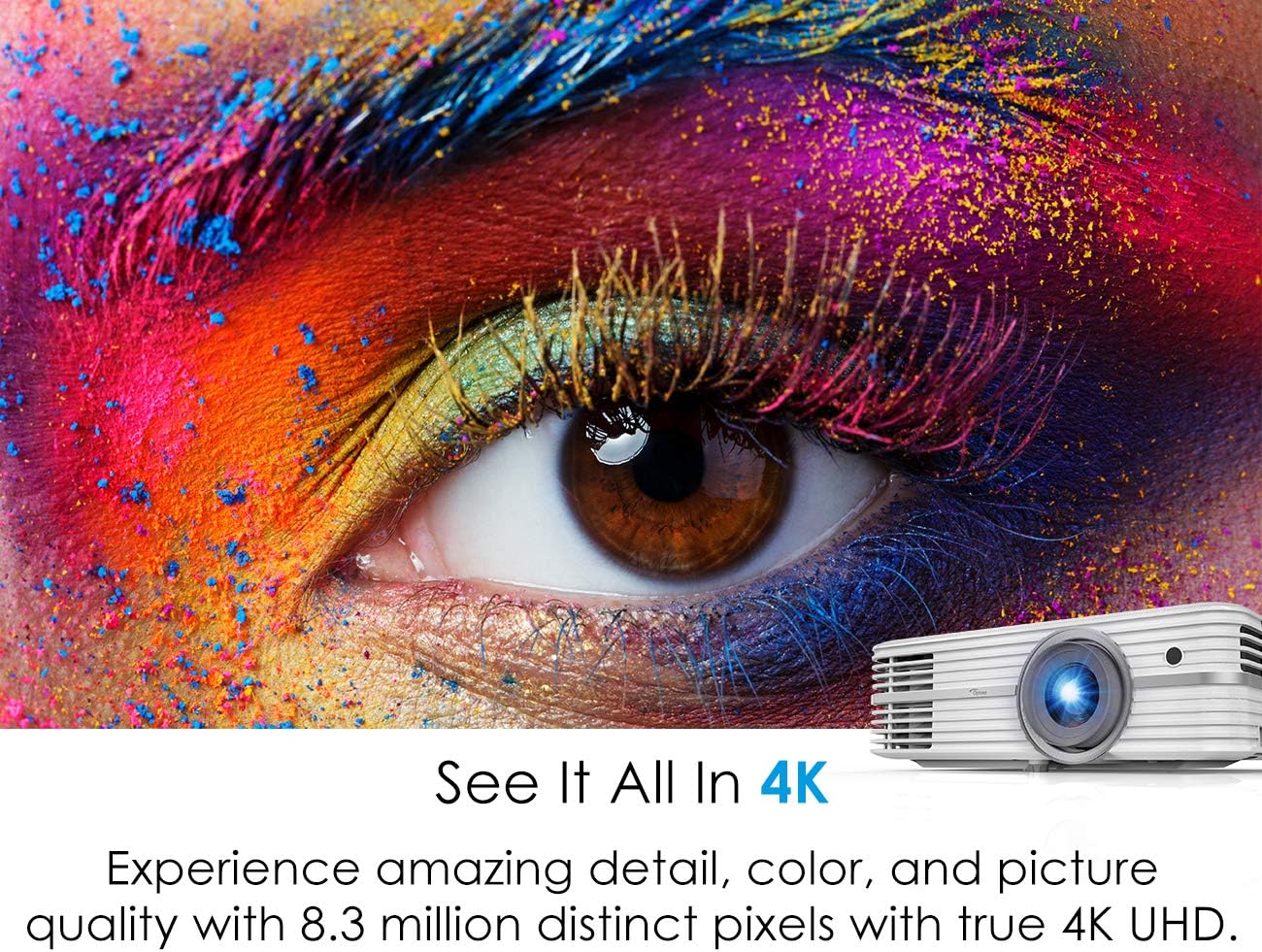 Optoma UHD50 True 4K Ultra High Definition DLP Home Theater Projector for Entertainment and Movies with HDMI 2.0, HDCP 2.2 and HDR Technology