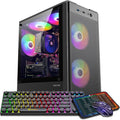 ZER-LON Gaming PC Desktop Computer, Intel Core I5 up to 3.6GHz, RX 550 4G GDDR5, 16G RAM, 512GB SSD, WiFi 5.0, Prebuilt Gaming PC Tower Computer with 5 RGB Fan