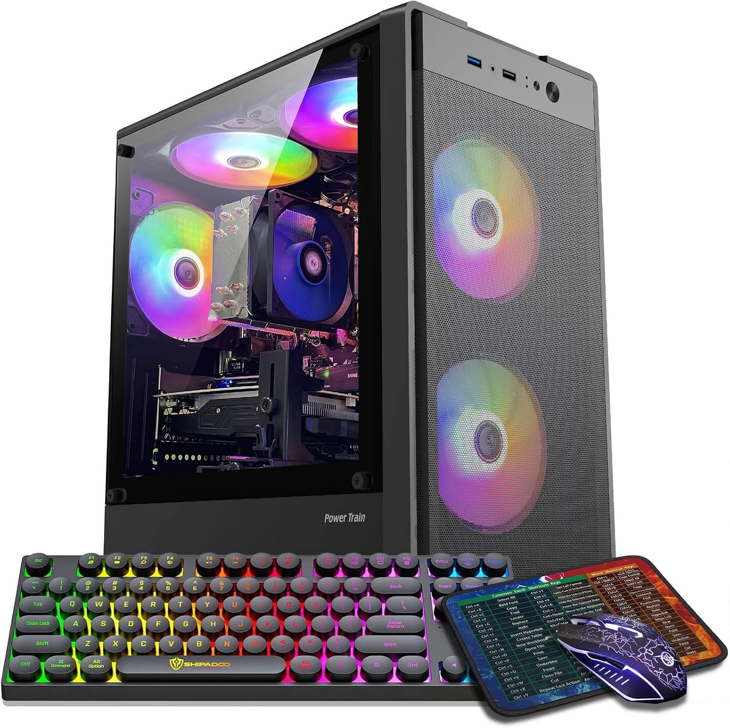 ZER-LON Gaming PC Desktop Computer, Intel Core I5 up to 3.6GHz, RX 550 4G GDDR5, 16G RAM, 512GB SSD, WiFi 5.0, Prebuilt Gaming PC Tower Computer with 5 RGB Fan