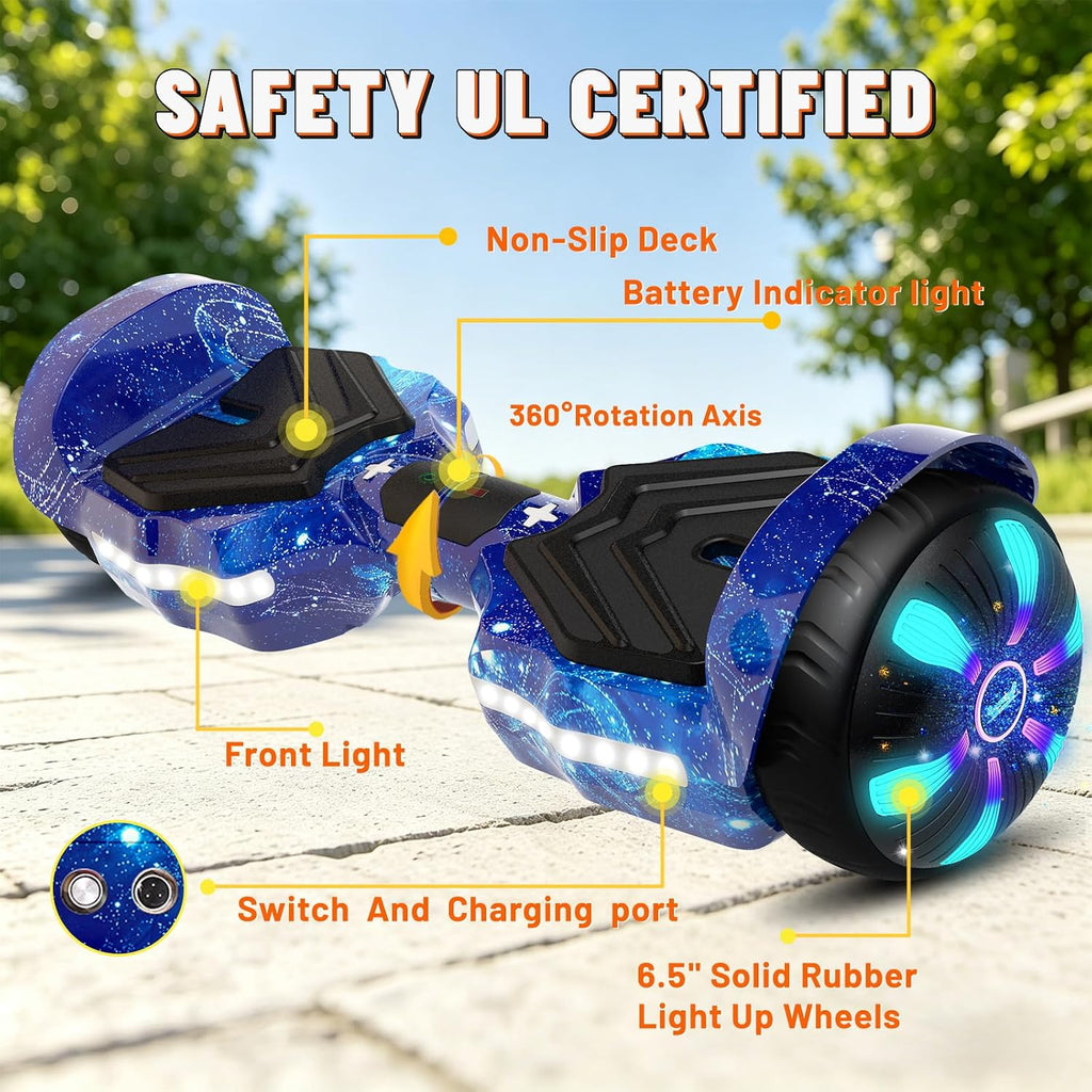 SIMATE Scooter, Bluetooth Speakers and LED Light-Up Wheels, APP Control, Dual 250W Motors, 8.5 mph Max Speed & 8.5 Miles Max Range, Gifts for Kids Adults Girls Boys
