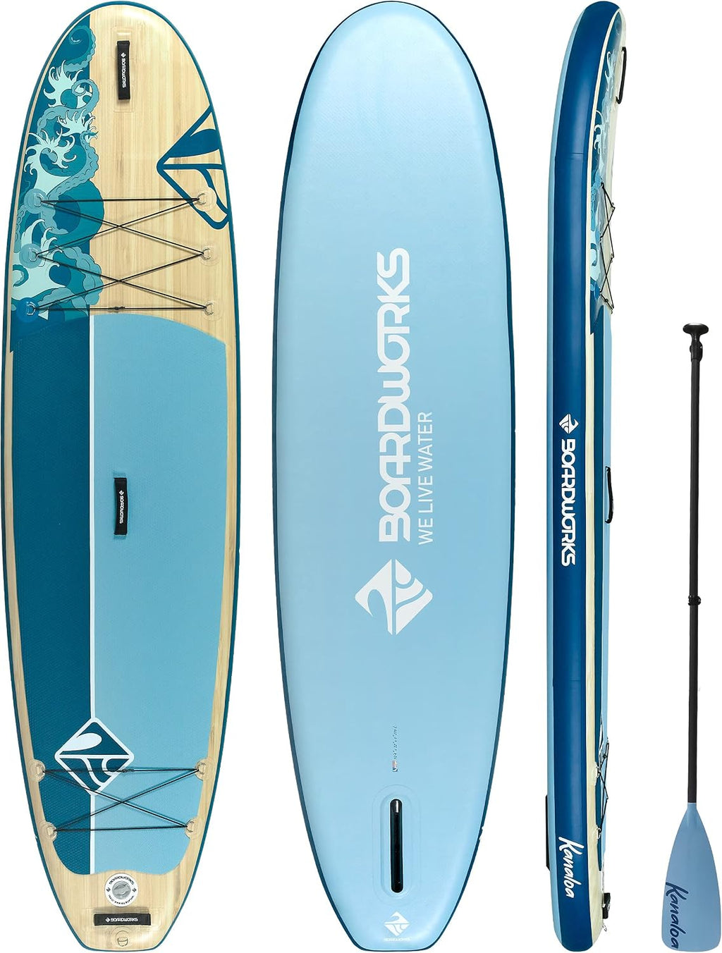 Boardworks SHUBU SUP - All Water Inflatable Stand-Up Paddle Board - SUP Includes Complete Kit with Paddle, Backpack Carry Bag, Leash, Dry Bag and Pump