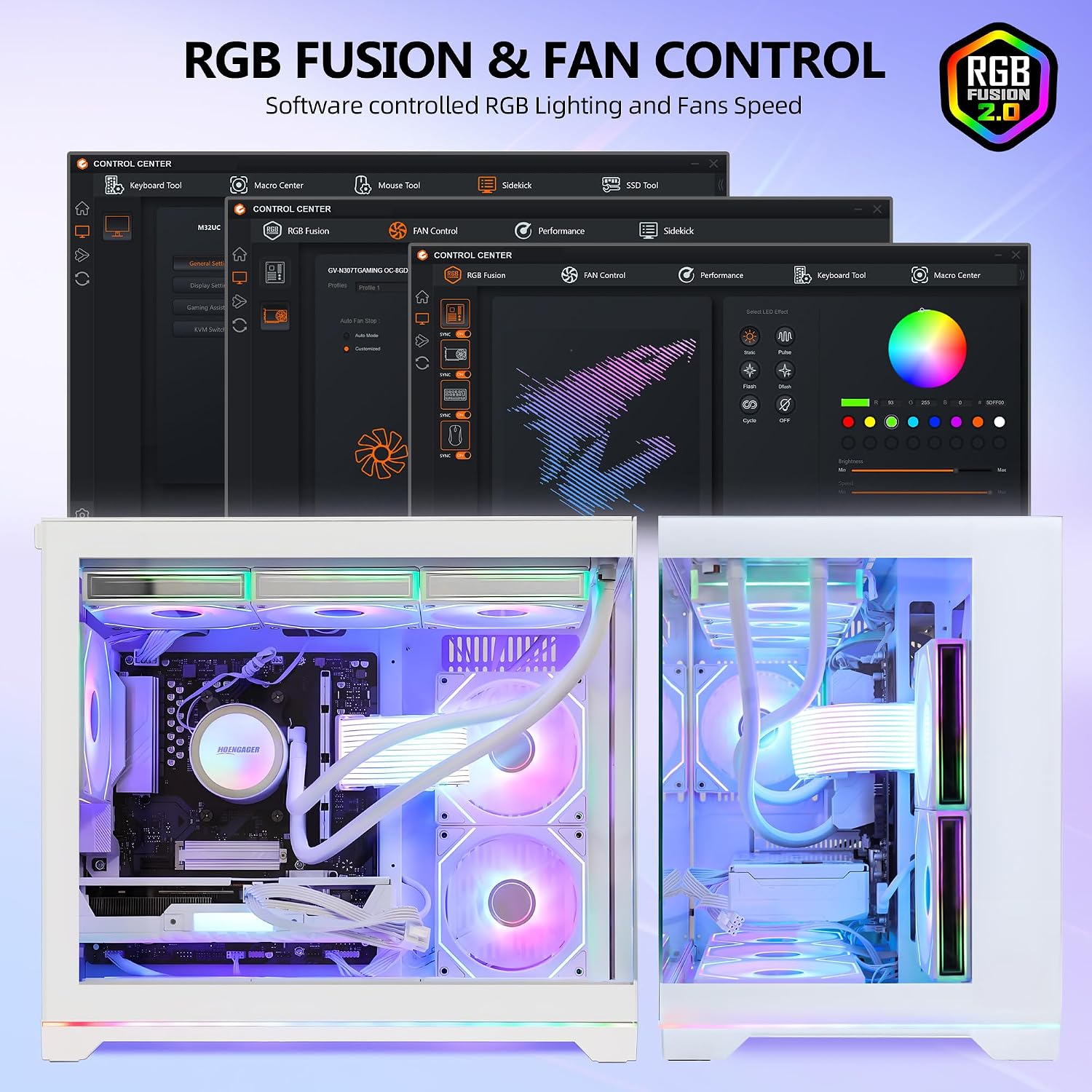 Superview Prebuilt Gaming PC Desktop Computer, AMD Ryzen 7 9800X3D 6-Core 3.9GHz, Radeon RX 9060 XT 16GB,16GB DDR5 RAM,1TB PCIe SSD, 850W PSU,Liquid Cooler,Win 11, RGB Fusion 2.0, White