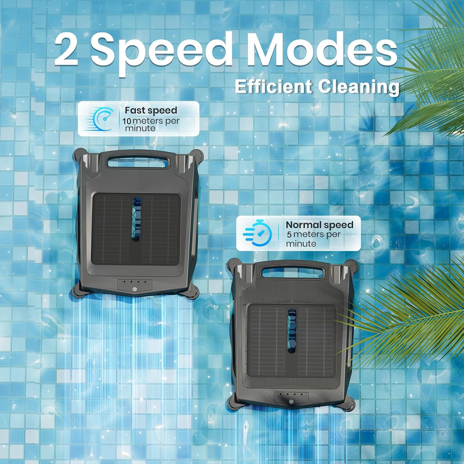 Pool Cleaner Robot – AI Smart Path Optimization&99.9% Debris Removal,IPX 7 Waterproof Above Solar Ground Pool Skimmer & Fast Dual Charging,Stronger Suction,4.1L Waste Collection Drawer