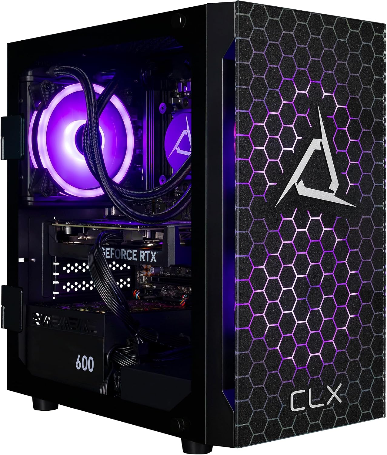 CLX Set Gaming PC - AMD Ryzen 5 9600X 3.9GHz, GeForce RTX 4060, 1TB NVMe M.2 SSD, 32GB DDR5 RGB Memory, 120mm AIO, WiFi, Windows 11 Home, Black