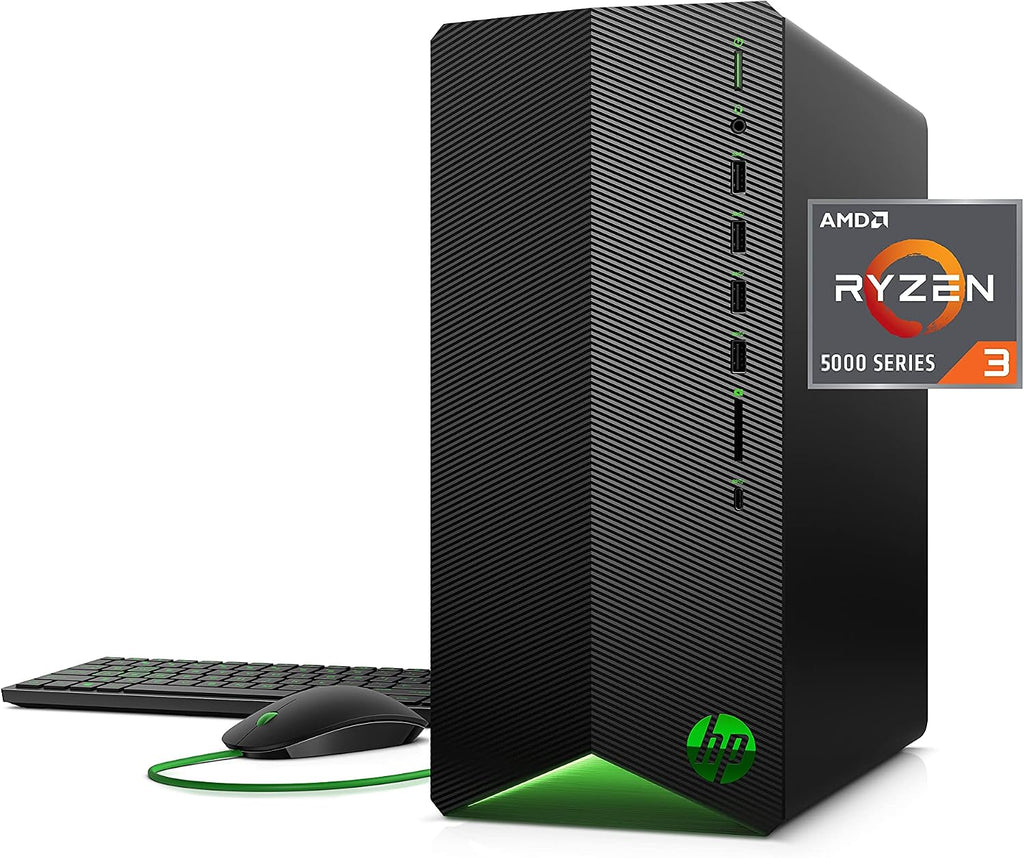 HP Pavilion Gaming PC, AMD Ryzen 3 5300G Processor, 8 GB RAM, 256 GB SSD, Windows 11, Wi-Fi 5 & Bluetooth 4.2 Combo, 9 USB Ports, Pre-Built Gaming PC Tower, Mouse and Keyboard (TG01-2010, 2021)