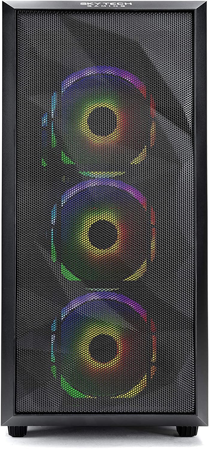 Skytech Gaming PC Desktop – AMD Ryzen 5 5600X 3.7 GHz, NVIDIA RTX 4070 Ti, 1TB NVME SSD, 16GB DDR4 RAM 3200, 750W Gold PSU, 11AC Wi-Fi, Windows 11 Home 64-bit,Black