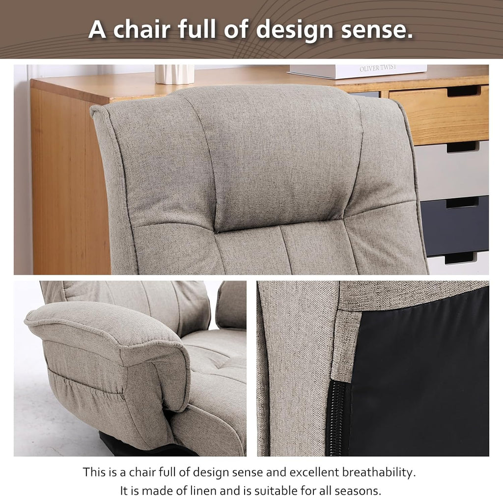 360 Degree Swivle Adjustable Floor Chair, Chaise Lounge Indoor, Folding Lazy Sofa with Armrests and Side Pocket Adults Gaming Chairs for Living Room, Bedroom Factory Price 201 (BE)