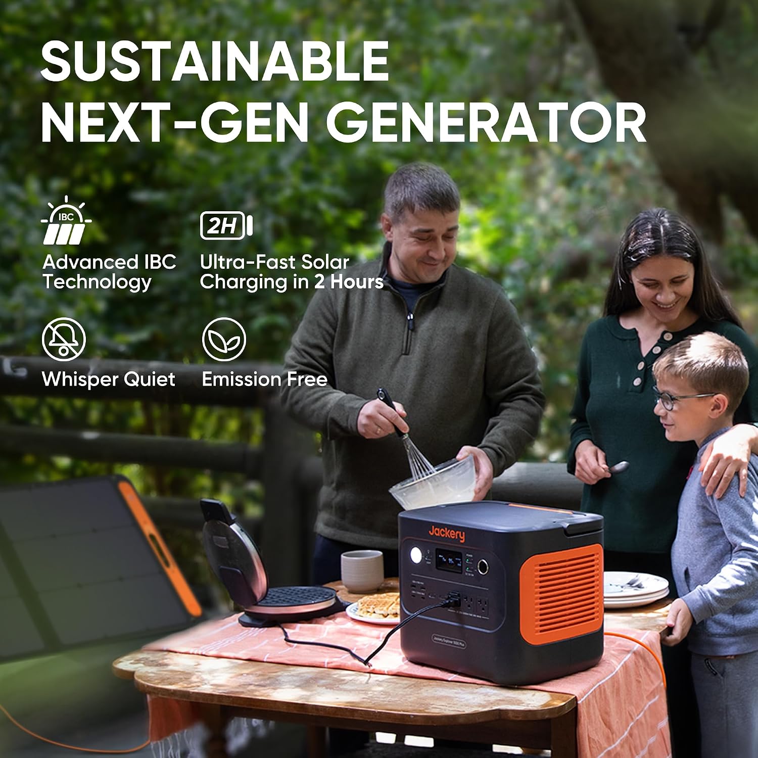 Jackery 1000 Plus Solar Generator, 1264Wh Portable Power Station with 100W Solar Panel, 2000W Output Backup Power for Outdoor Camping, Power Outages(Renewed)