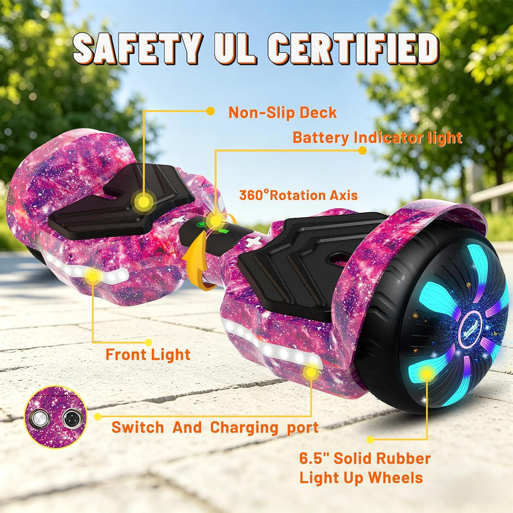 SIMATE Scooter, Bluetooth Speakers and LED Light-Up Wheels, APP Control, Dual 250W Motors, 8.5 mph Max Speed & 8.5 Miles Max Range, Gifts for Kids Adults Girls Boys