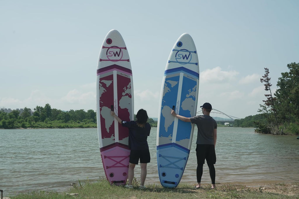 Inflatable Stand Up Paddle Board with SUP Accessories, 11'x34 x6 Surf Board with Stable Wide Deck and 3PCS Adjustable Paddle for Adults, Kids, Beginners