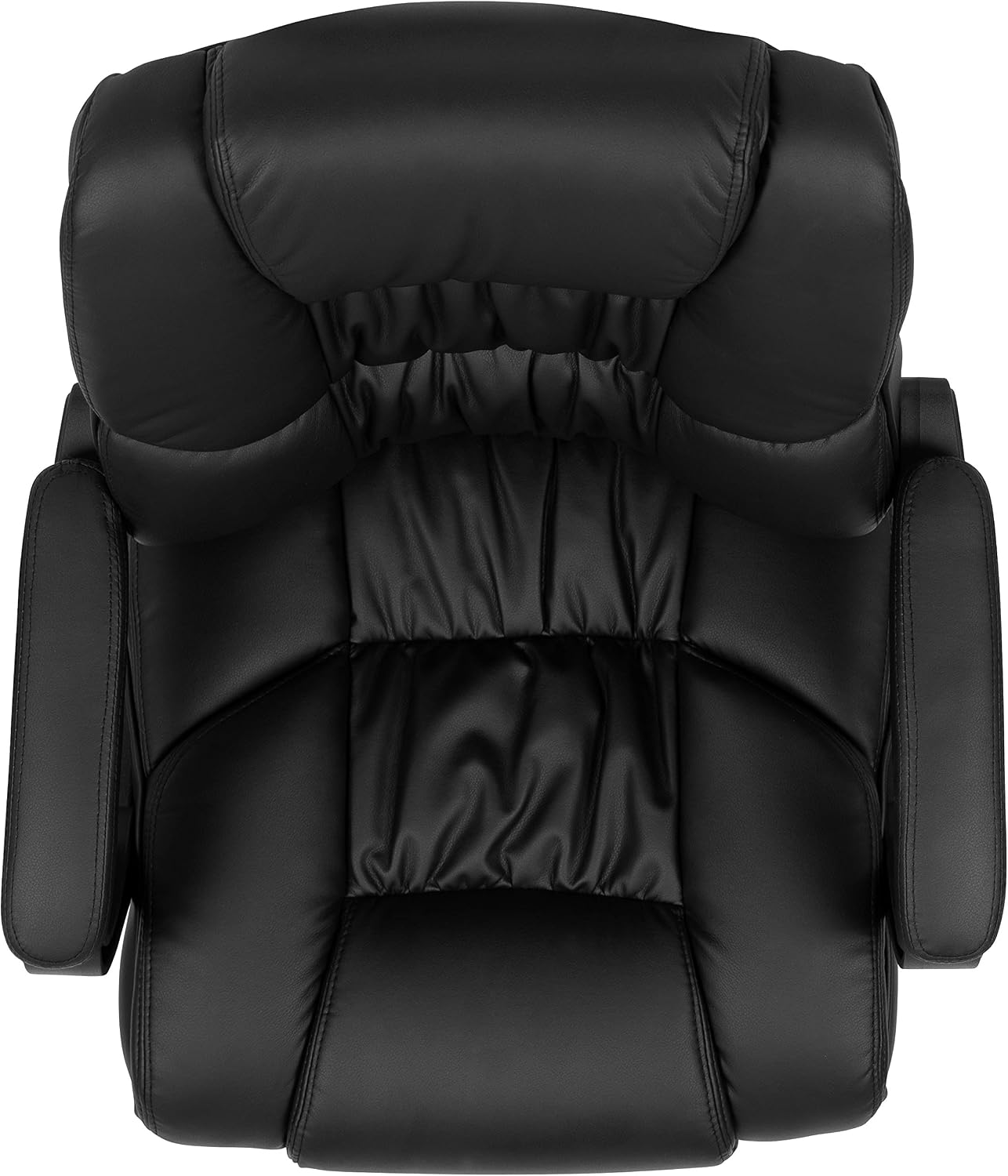 Flash Furniture Fundamentals Big & Tall Swivel LeatherSoft Office and Gaming Chair, Ergonomic Office Chair with Padded Armrests and Adjustable Height, Black