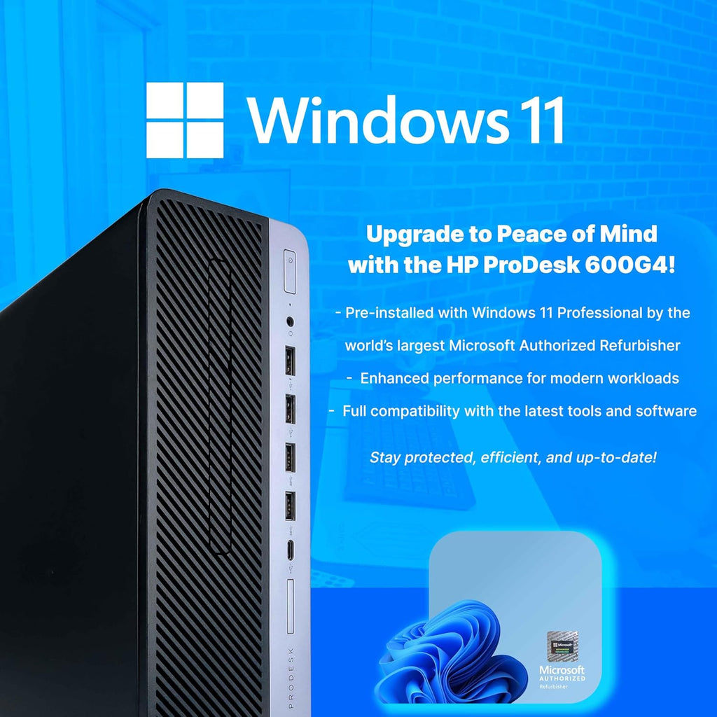 HP 600G4 Gaming Bundle | Intel Core i5-8500 | 16GB RAM | 500GB SSD | Windows 11 Pro | AX200 WiFi+Bluetooth | Periphio RGB Keyboard & Mouse | RGB Speakers | 2K Webcam | 24' New HD Monitor (Renewed)