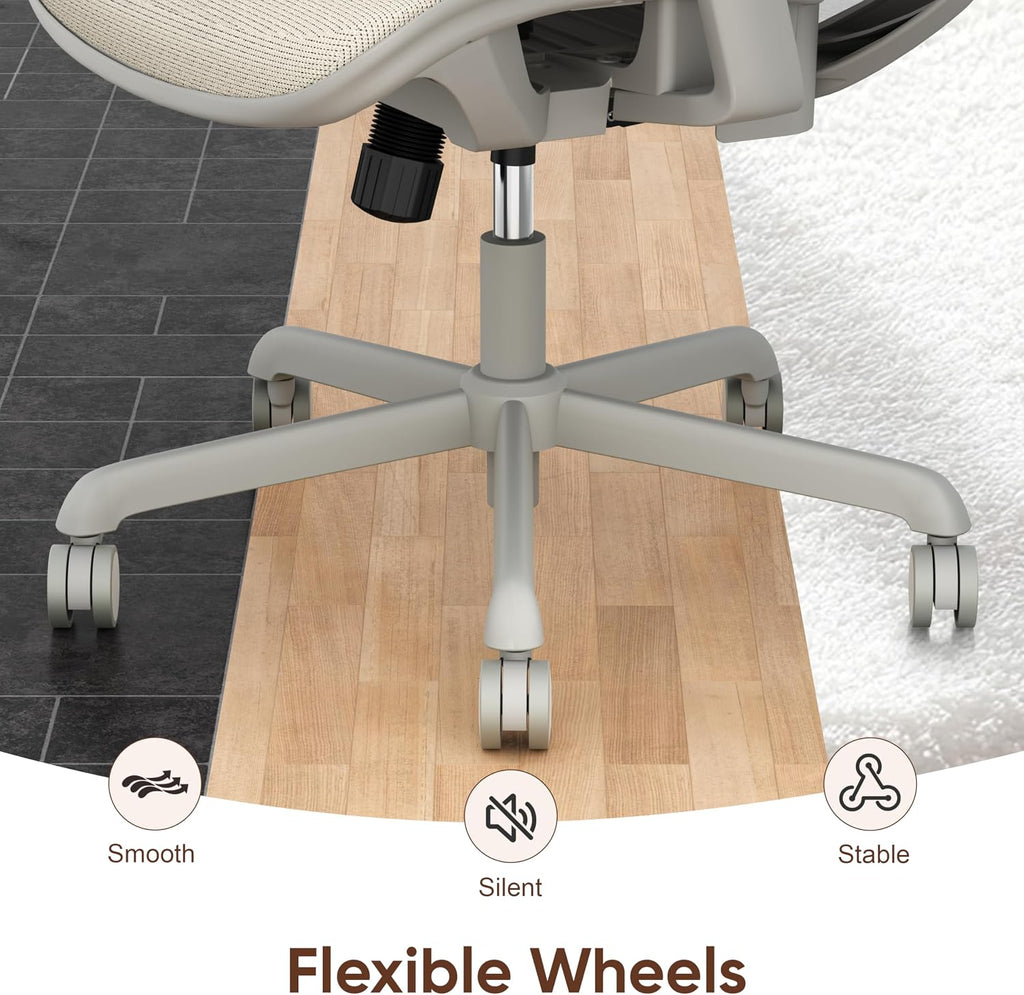 ELABEST Mesh Office Chair,Ergonomic Computer Desk Chair,Sturdy Task Chair- Adjustable Lumbar Support & Armrests,Tilt Function,Comfort Wide Seat,Swivel Home Office Chair (Beige)